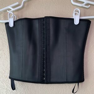 YIANNA Black Latex Corset Waist Trainer Size S